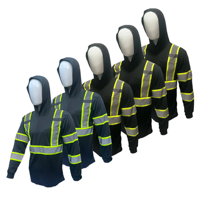 5 PACK SHIRT ST908 High Visibility Hoodie Long Sleeve Safety Shirt
