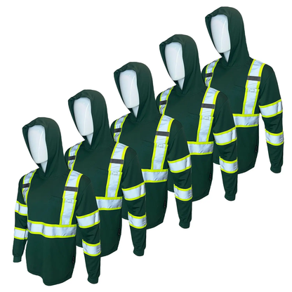 5 PACK SHIRT ST908 High Visibility Hoodie Long Sleeve Safety Shirt
