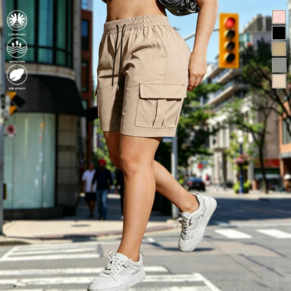 【LAST DAY SALE】Women's Lightweight Cargo Shorts with Multi-Pockets
