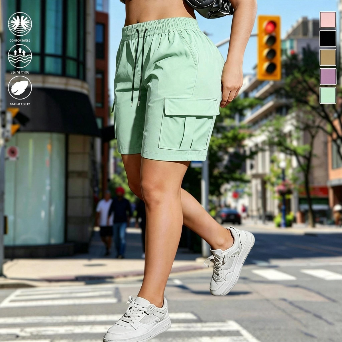 【LAST DAY SALE】Women's Lightweight Cargo Shorts with Multi-Pockets