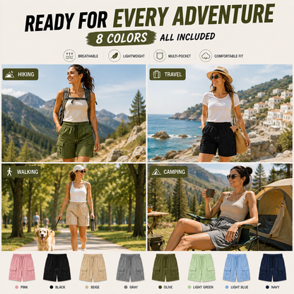 【LAST DAY SALE】Women's Lightweight Cargo Shorts with Multi-Pockets