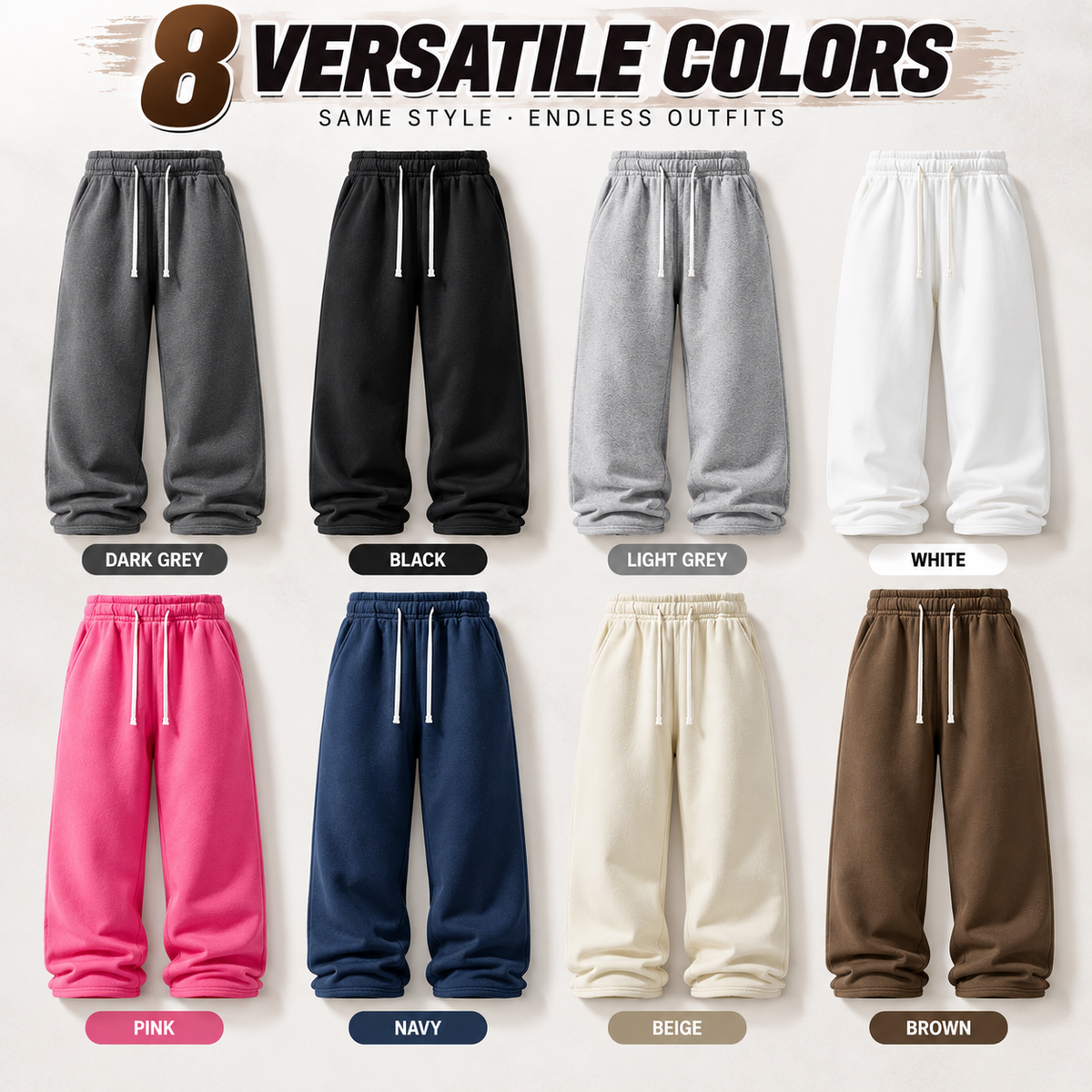 Men's Casual Relaxed Fit Drawstring Sweatpants with Elastic Waist