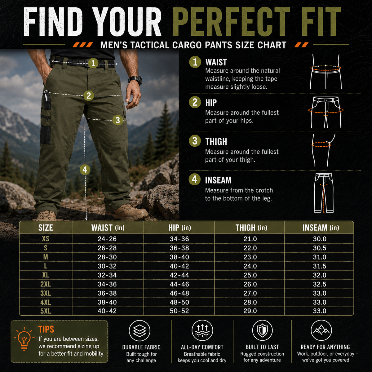 Men's Tactical Cargo Pants – Durable Multi-Pocket Outdoor Work Pants