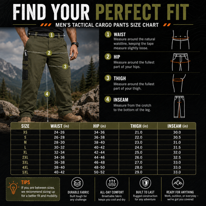 Men's Tactical Cargo Pants – Durable Multi-Pocket Outdoor Work Pants