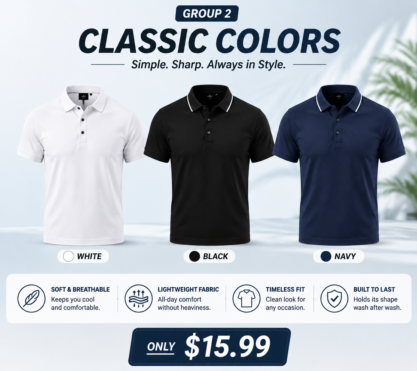 Men’s Polo Shirts – Short Sleeve Casual Golf Shirts, Soft Breathable Classic Fit