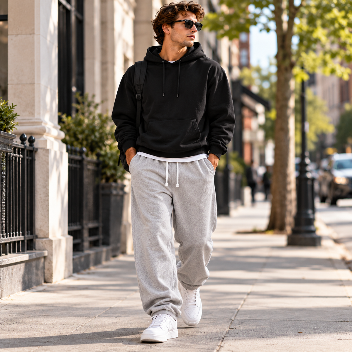 Men's Casual Relaxed Fit Drawstring Sweatpants with Elastic Waist