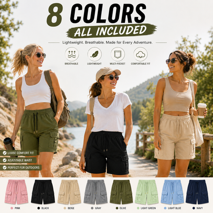 【LAST DAY SALE】Women's Lightweight Cargo Shorts with Multi-Pockets