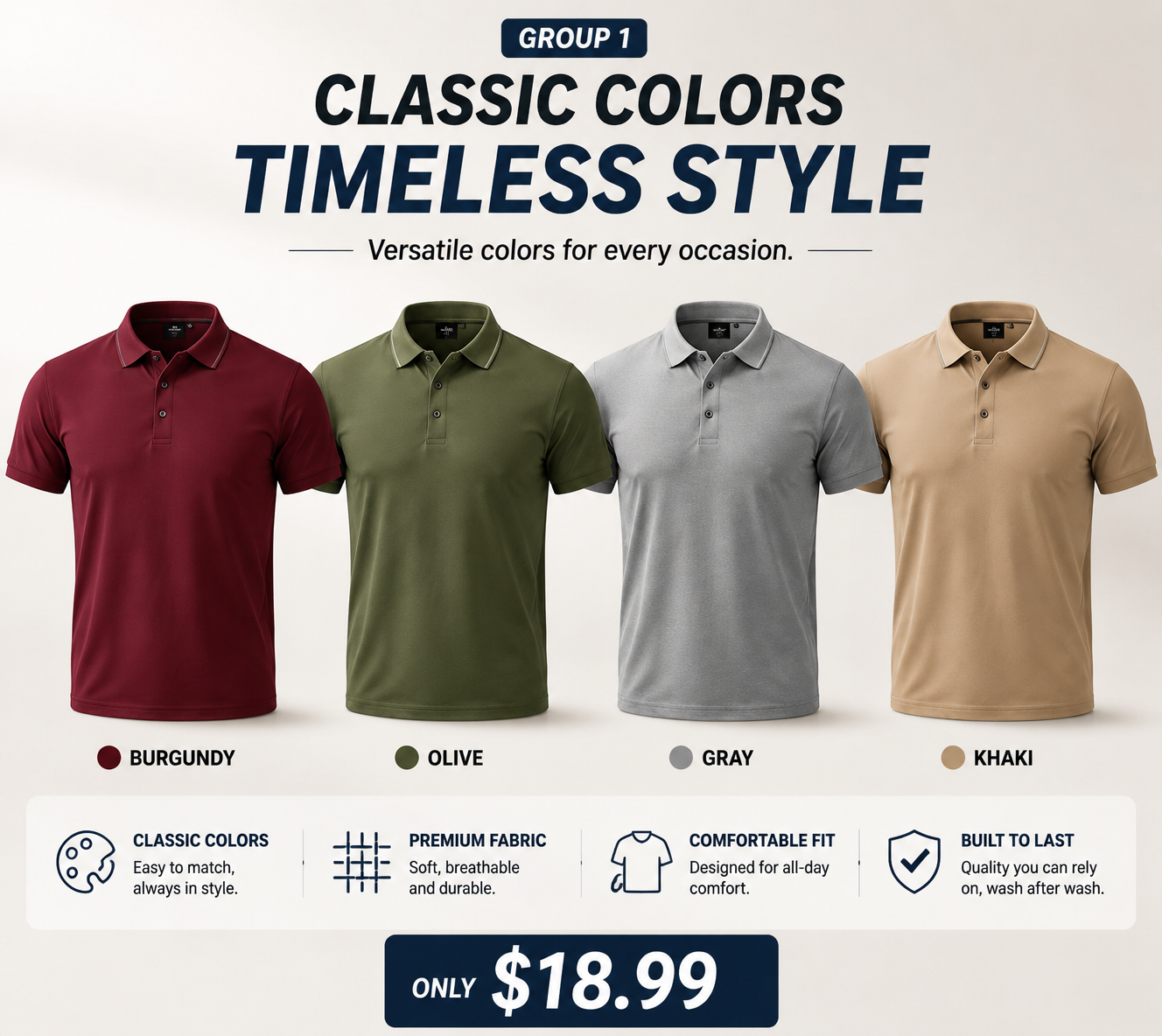 Men’s Polo Shirts – Short Sleeve Casual Golf Shirts, Soft Breathable Classic Fit
