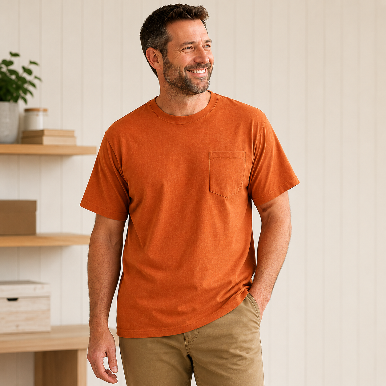 🔥Men's Heavyweight Cotton Pocket T-Shirt – Relaxed Fit Everyday Casual Tee | Big & Tall Available