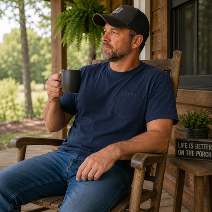 🔥Men's Heavyweight Cotton Pocket T-Shirt – Relaxed Fit Everyday Casual Tee | Big & Tall Available