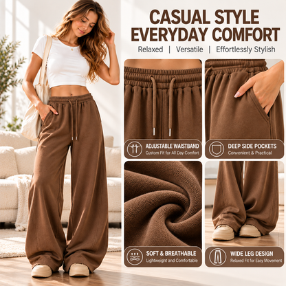 Women's Casual Wide Leg Drawstring Sweatpants with Pockets
