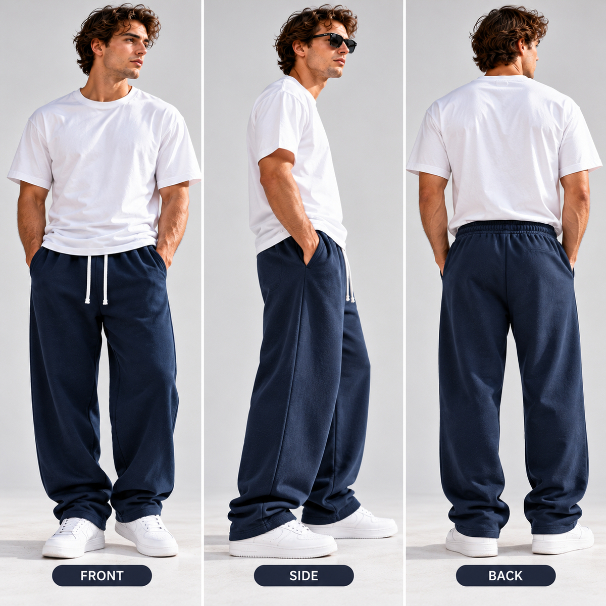 Men's Casual Relaxed Fit Drawstring Sweatpants with Elastic Waist